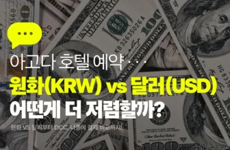 아고다 할인 예약 팁 (원화 vs 달러 결제)